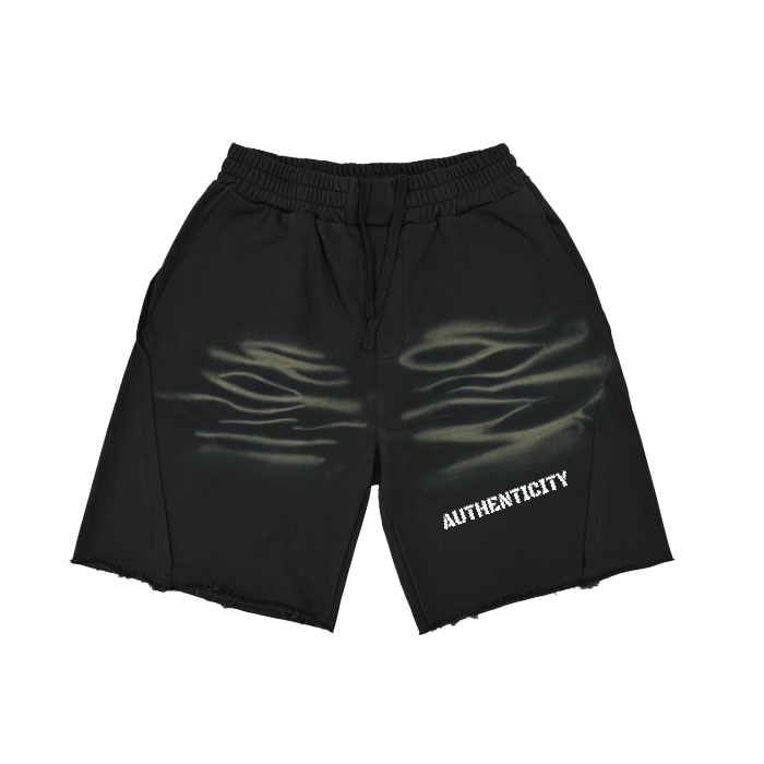 AUTHENTICITY BLACK TIGER STRIPED SHORTS